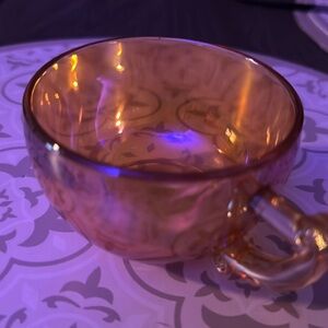 Vintage Marigold colored Carnival Iridescent Glass Cup.
